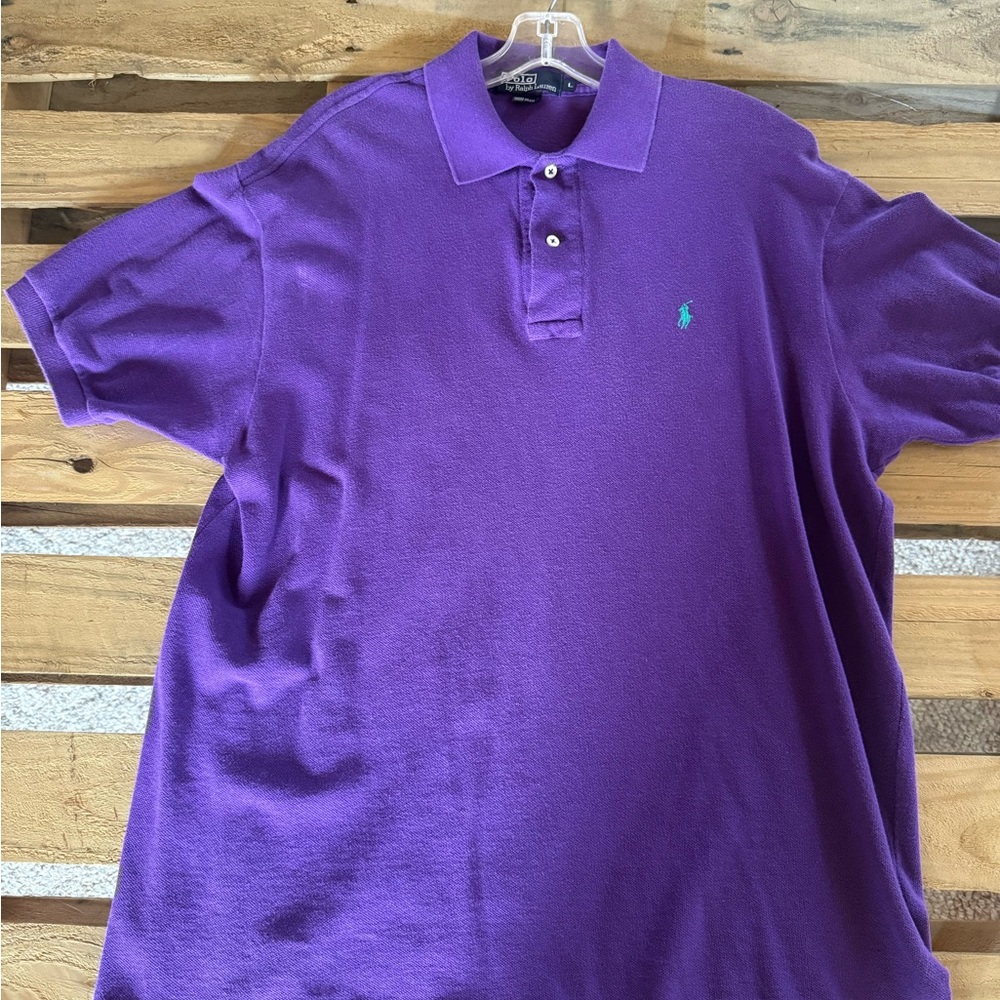 Polo by Ralph Lauren Purple Short Sleeve Polo with Teal Logo